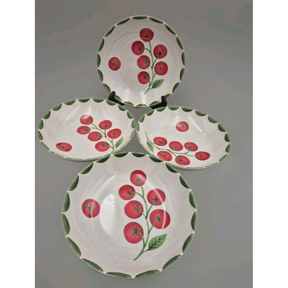 Better Homes & Gardens Tomato Dinner Bowls Set of 4 Melamine Plastic Beige 36oz